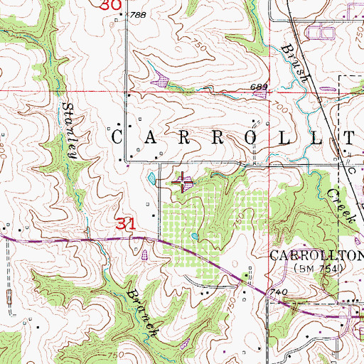 Topographic Map of Hilton Lake, MO