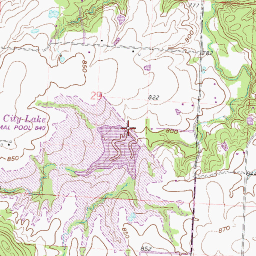 Topographic Map of Holden Water Supply Dam, MO