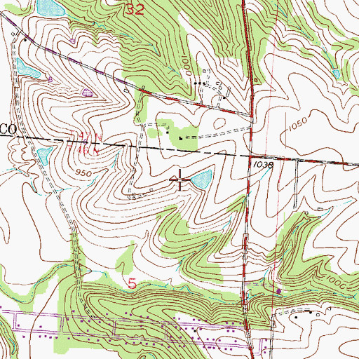 Topographic Map of Williams Lake Dam, MO