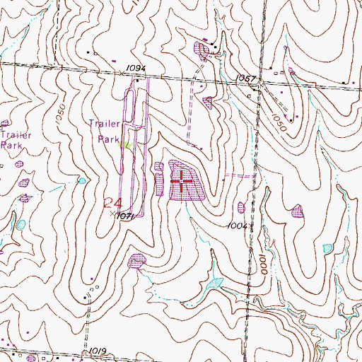 Topographic Map of Lock Noll Lake, MO