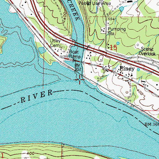 Topographic Map of Big Piney Creek, AR