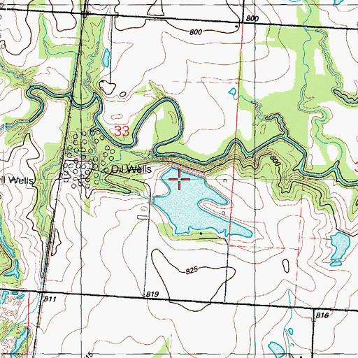Topographic Map of Seitz Lake Dam, MO