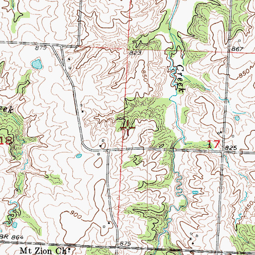Topographic Map of Teefly Lake Dam, MO