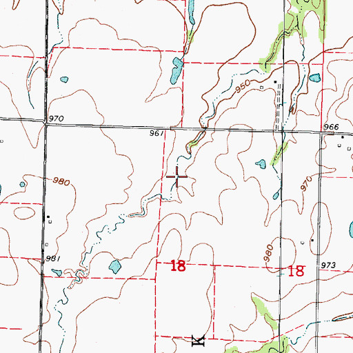 Topographic Map of Garfield Lake Dam, MO
