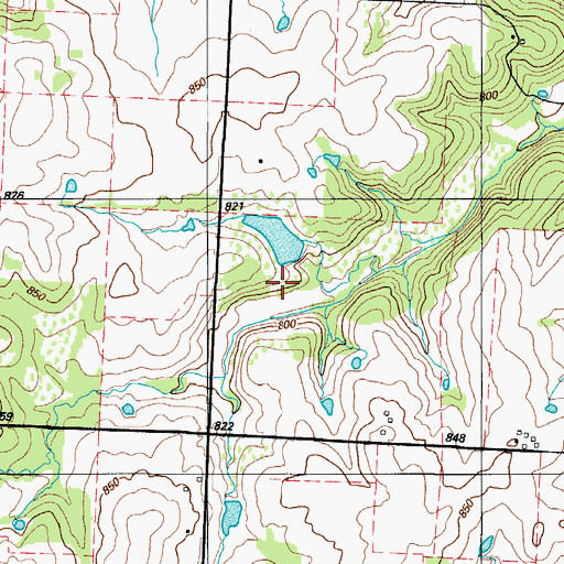 Topographic Map of Clary Lake Dam, MO