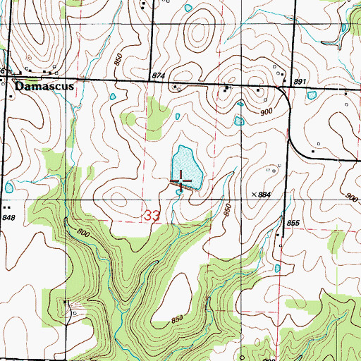 Topographic Map of Corbin Lake Dam, MO