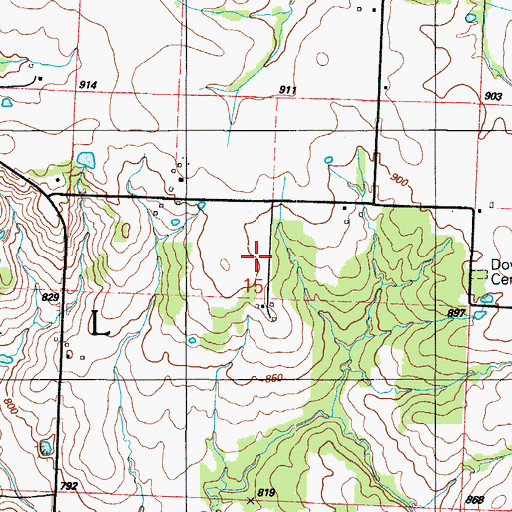Topographic Map of Elliot Lake Dam, MO