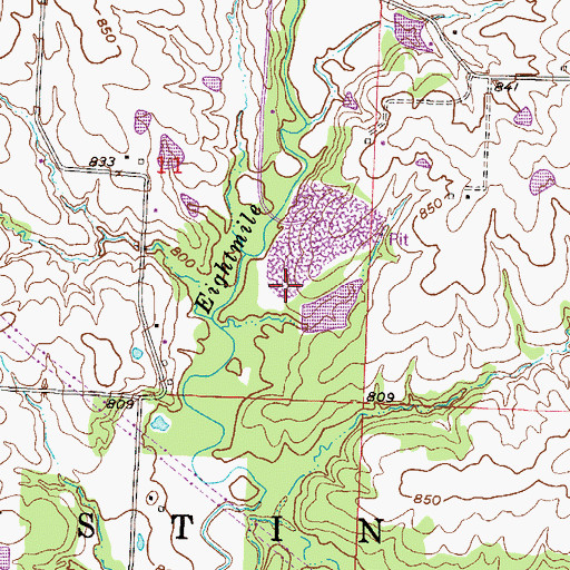 Topographic Map of J A Tobin Construction Company Dam, MO