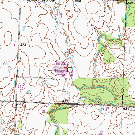 Topographic Map of Kurzweil Lake Dam, MO