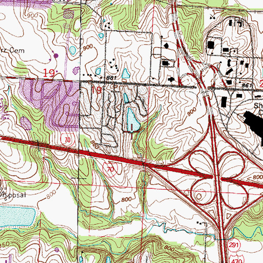 Topographic Map of Bogler Lake Dam, MO