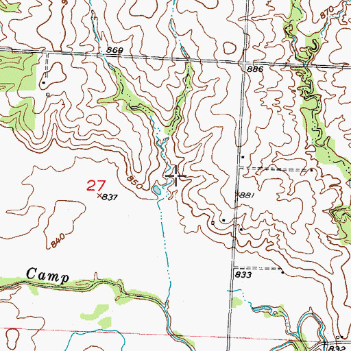 Topographic Map of Young Lake, MO