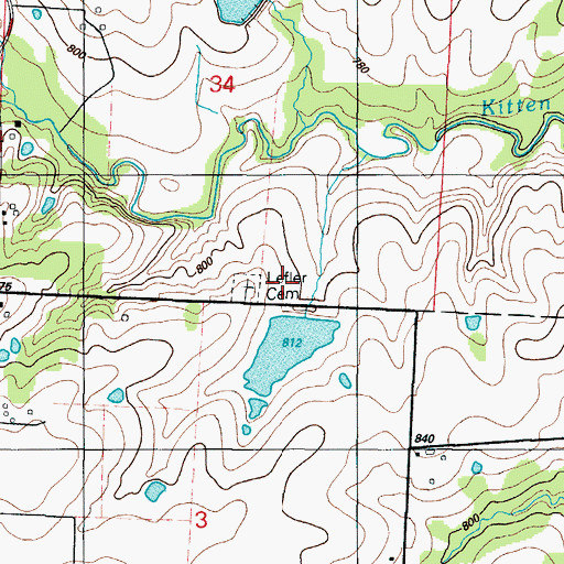 Topographic Map of Hines Section 3 North Dam, MO
