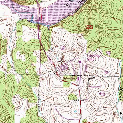 Topographic Map of Rector Lake Dam, MO