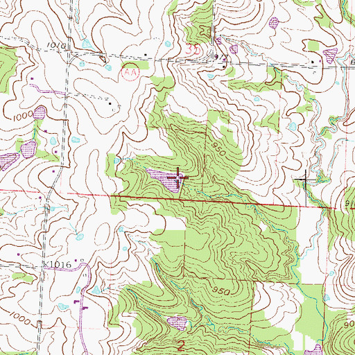 Topographic Map of Knapp Lake Dam, MO