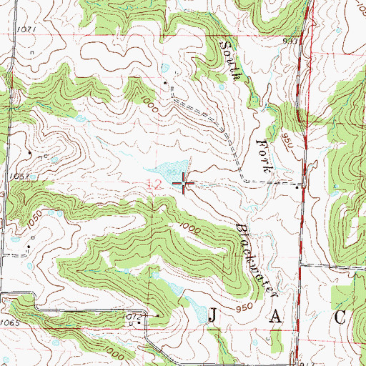 Topographic Map of East Branch South Fork Blackwater River Watershed Structure A-5 Dam, MO