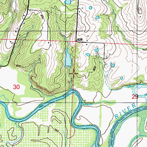 Topographic Map of Dorman Lake Dam, MO