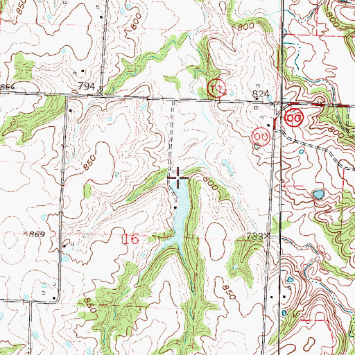 Topographic Map of Brown Lake Dam, MO