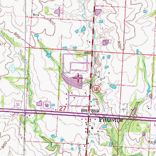 Topographic Map of Heiman Lake Dam, MO