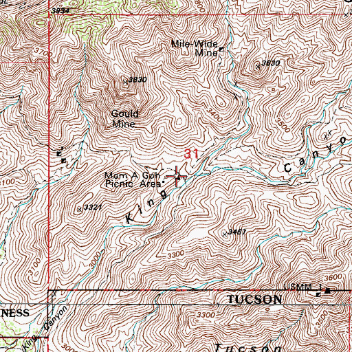 Topographic Map of Mam-A-Gah Picnic Area, AZ