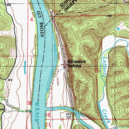 Topographic Map of Biltmore Siding, AR