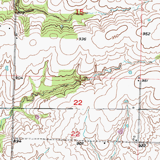 Topographic Map of Williams Lake Dam, MO