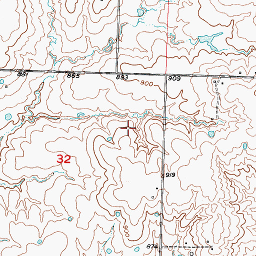 Topographic Map of Green Lake Dam, MO