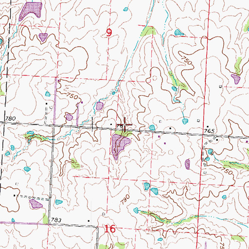 Topographic Map of Hamilton Lake, MO