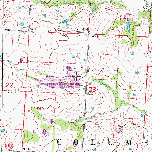 Topographic Map of Yukon Lake Dam, MO