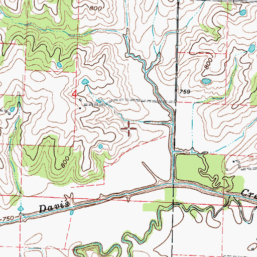 Topographic Map of Day Lake Dam, MO