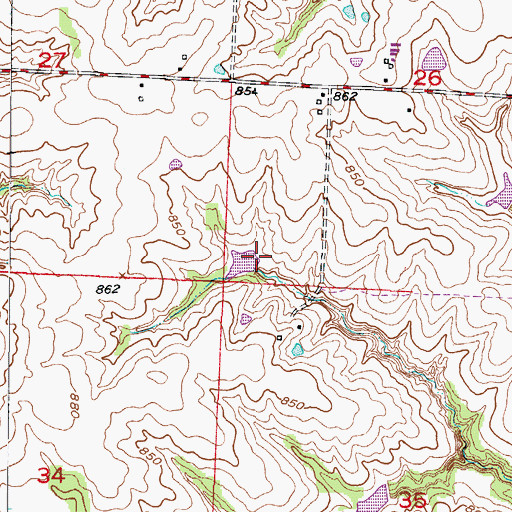 Topographic Map of Tabo Creek Watershed Structure B-20 Dam, MO