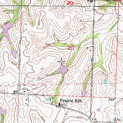 Topographic Map of Tabo Creek Watershed Structure C-23 Dam, MO