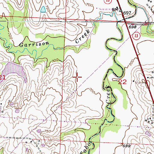 Topographic Map of Iles Lake Dam, MO