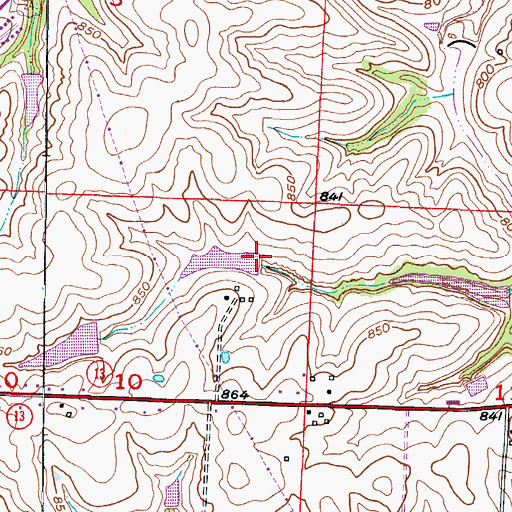 Topographic Map of Carter Lake Section 10 Lower Dam, MO