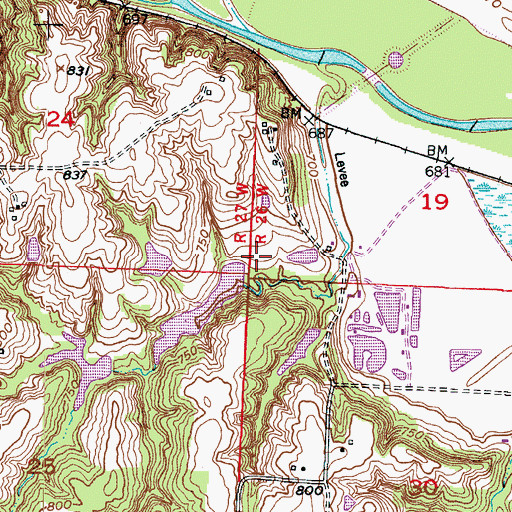 Topographic Map of Carter Lake Section 25 Lower Dam, MO