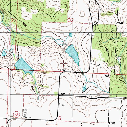 Topographic Map of Vanderford Number Three Dam, MO