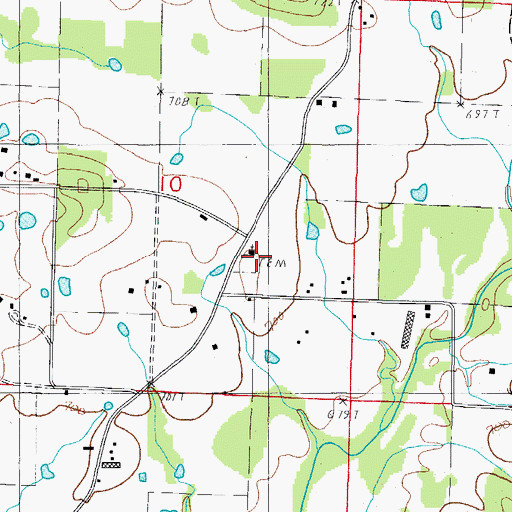 Topographic Map of Birdsview United Methodist Church, AR