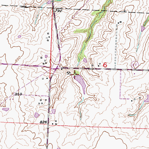 Topographic Map of Tabo Creek Watershed Structure B-31 Dam, MO
