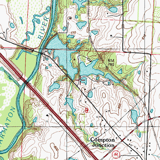 Topographic Map of Long Upper Lake Dam, MO