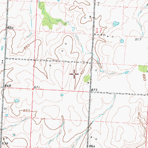 Topographic Map of Harvey Lake Section 17 Dam, MO