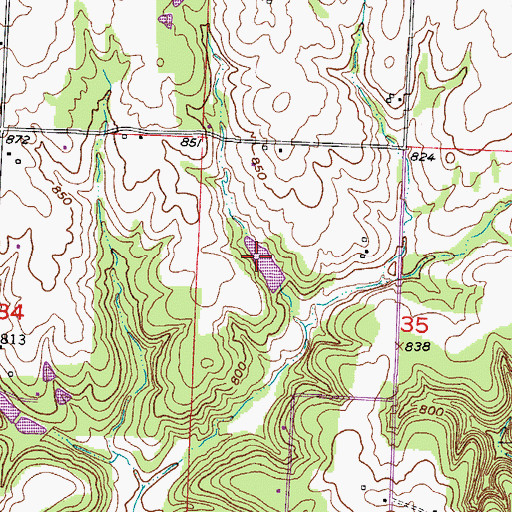 Topographic Map of Norfleet Lake Dam, MO