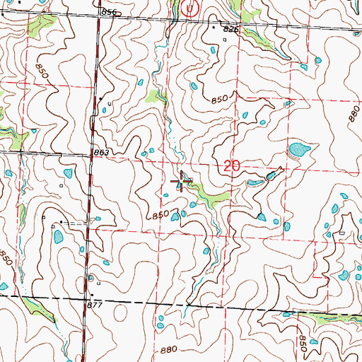 Topographic Map of Newland Lake Section 20 Dam, MO