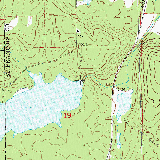 Topographic Map of Hematite Lake Dam, MO