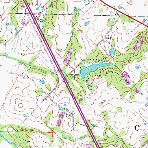 Topographic Map of Rock Valley Lake Dam, MO