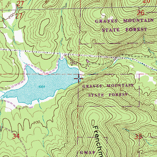 Topographic Map of Frontier Lake Dam, MO