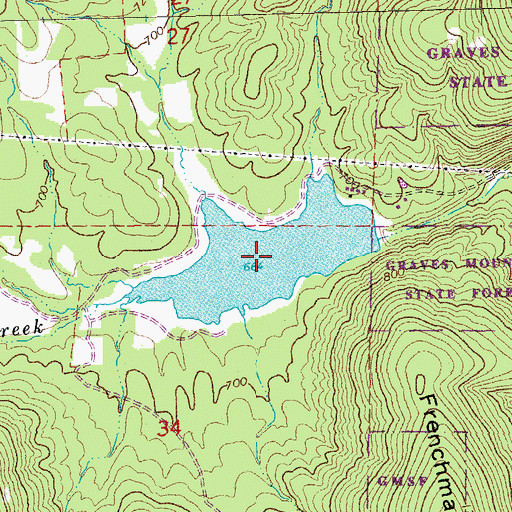 Topographic Map of Frontier Lake, MO