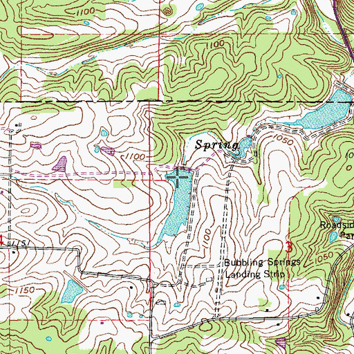 Topographic Map of Bubbling Springs Dam, MO