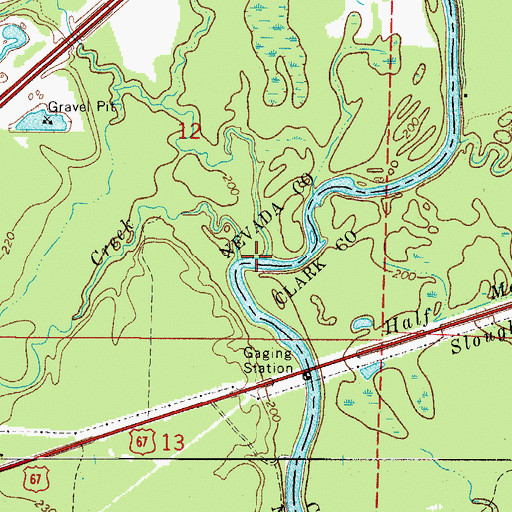 Topographic Map of Black Creek, AR