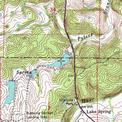 Topographic Map of Highway Lake, MO