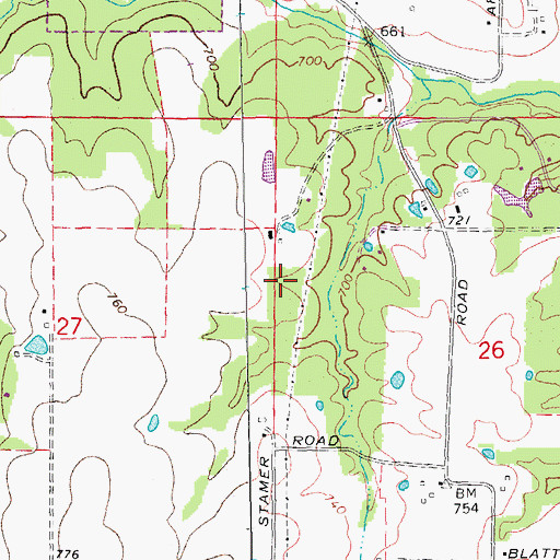 Topographic Map of Doctor Courtney Dam, MO