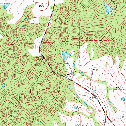 Topographic Map of Jim Bair Dam, MO